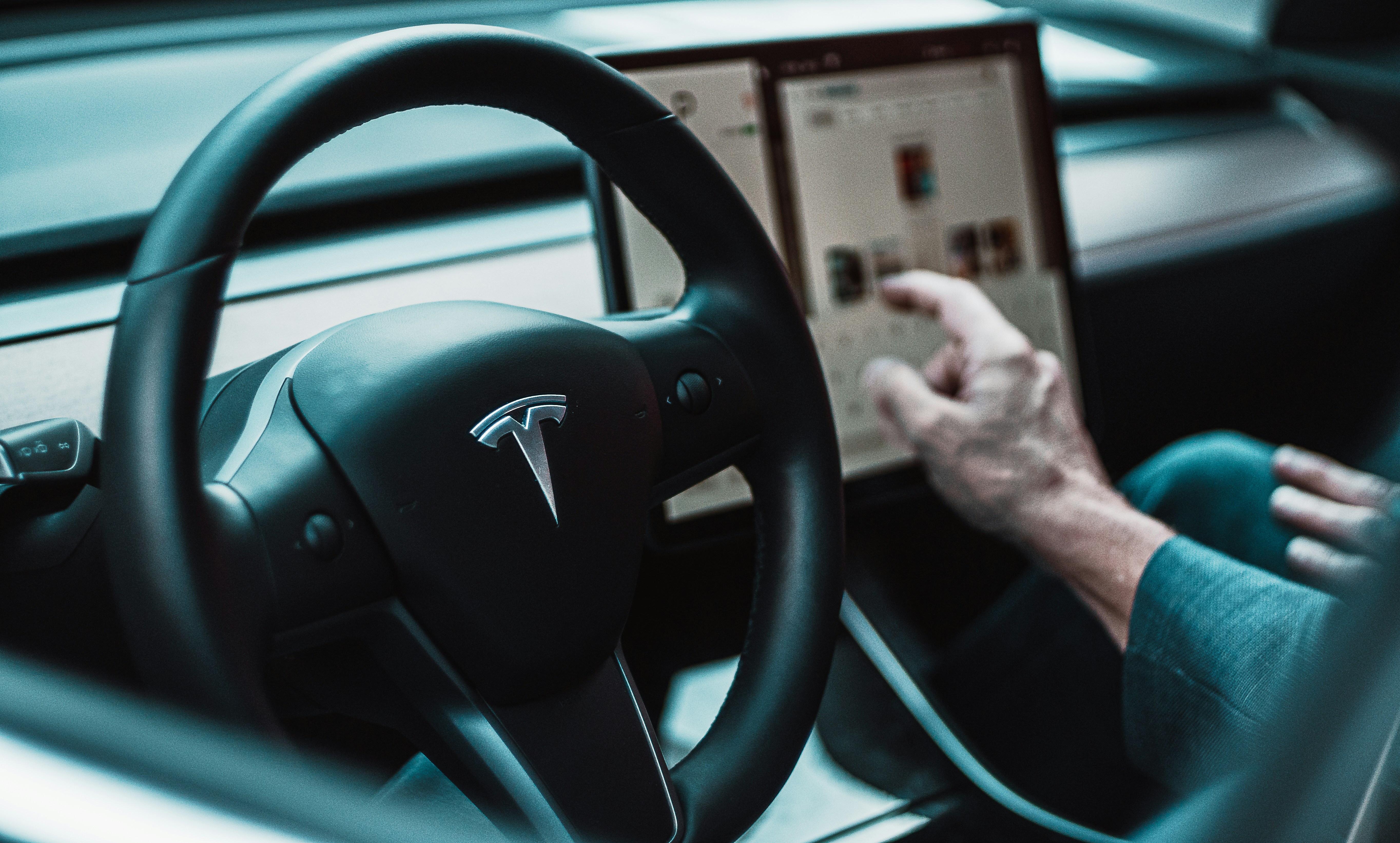 Tesla steering wheel showing precision automotive work